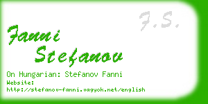 fanni stefanov business card